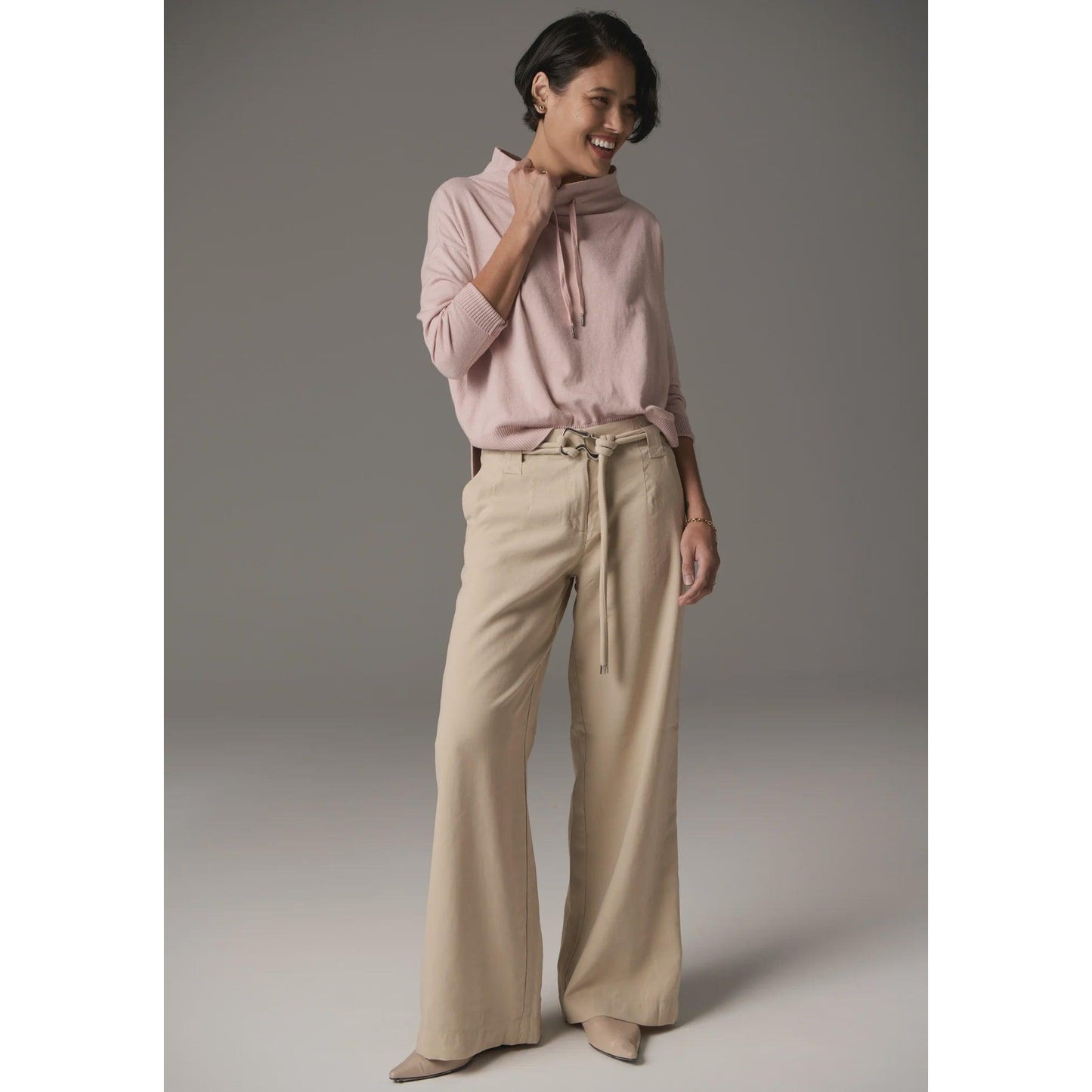 POL Lou Belted Pant - Pebble