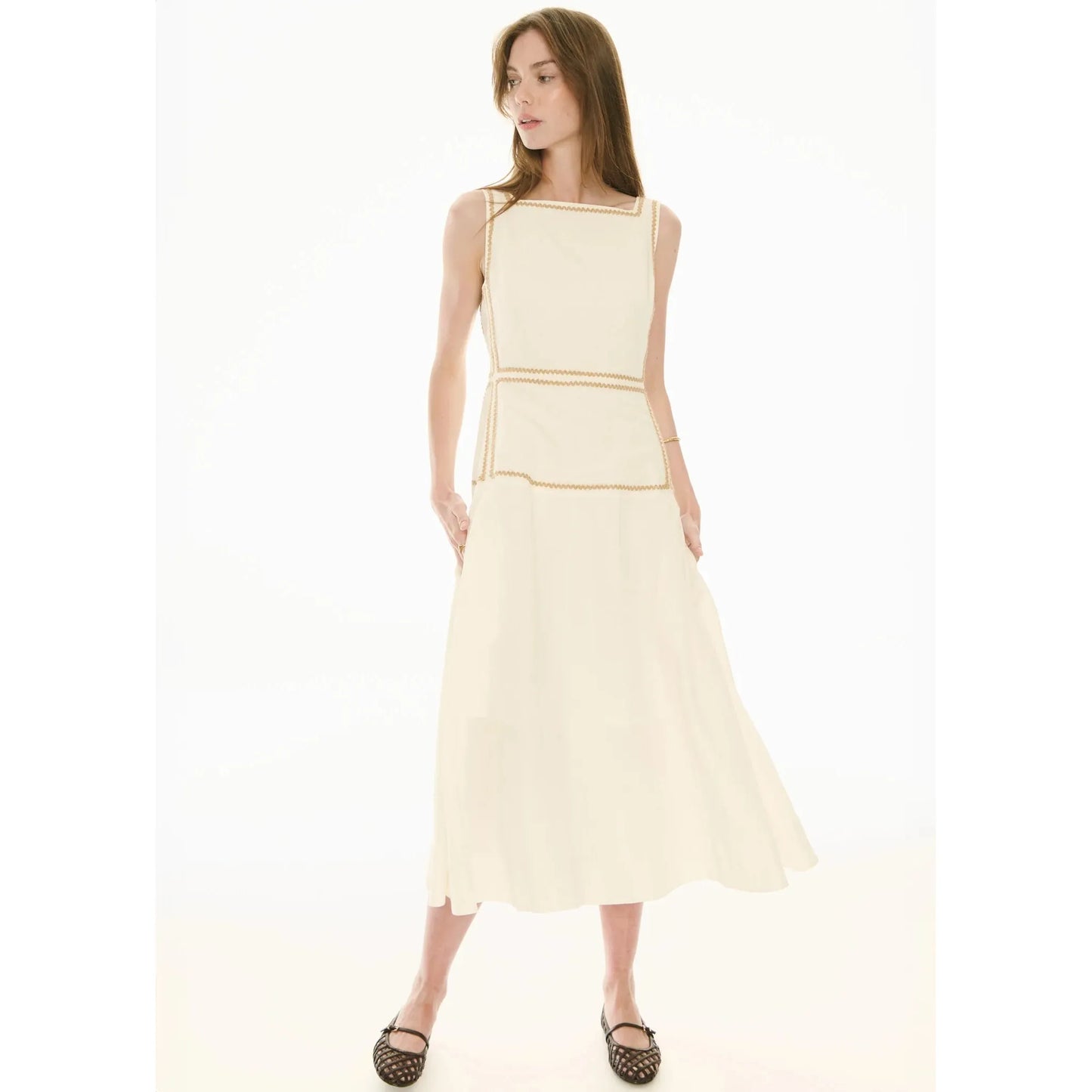 POL Marlin Raffia Trim Dress - Ivory  POL Pisces Boutique