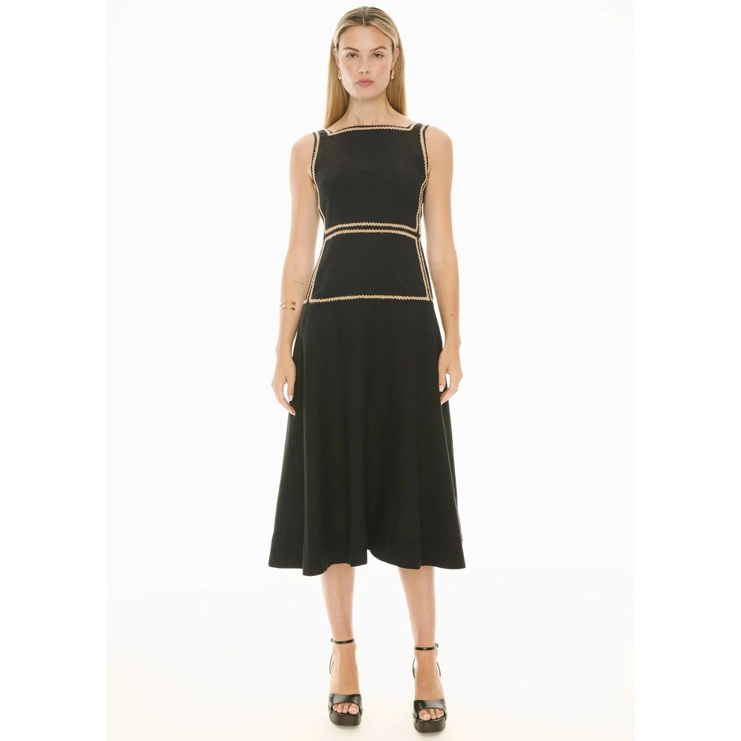 POL Marlin Raffia Trim Dress - Black  POL Pisces Boutique