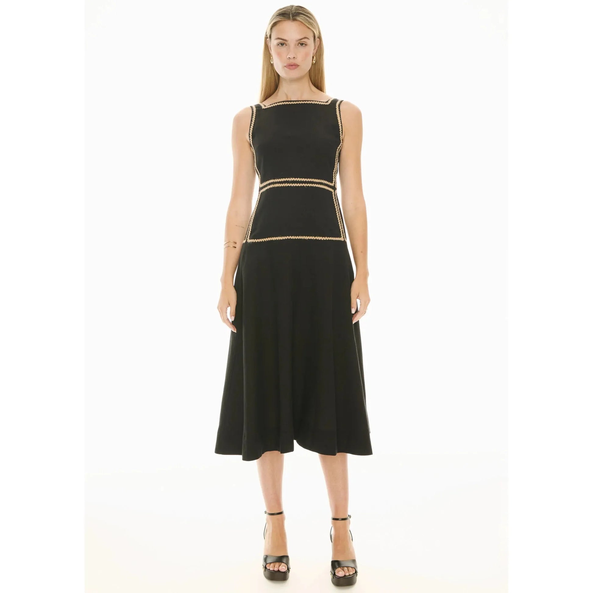 POL Marlin Raffia Trim Dress - Black  POL Pisces Boutique