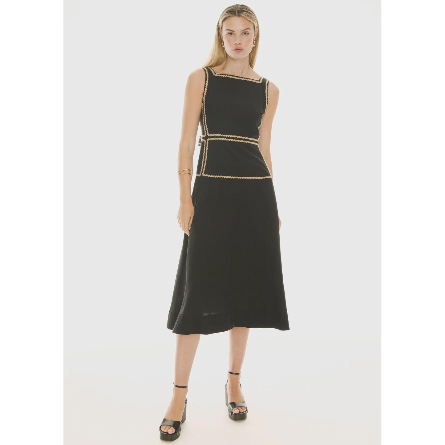 POL Marlin Raffia Trim Dress - Black  POL Pisces Boutique