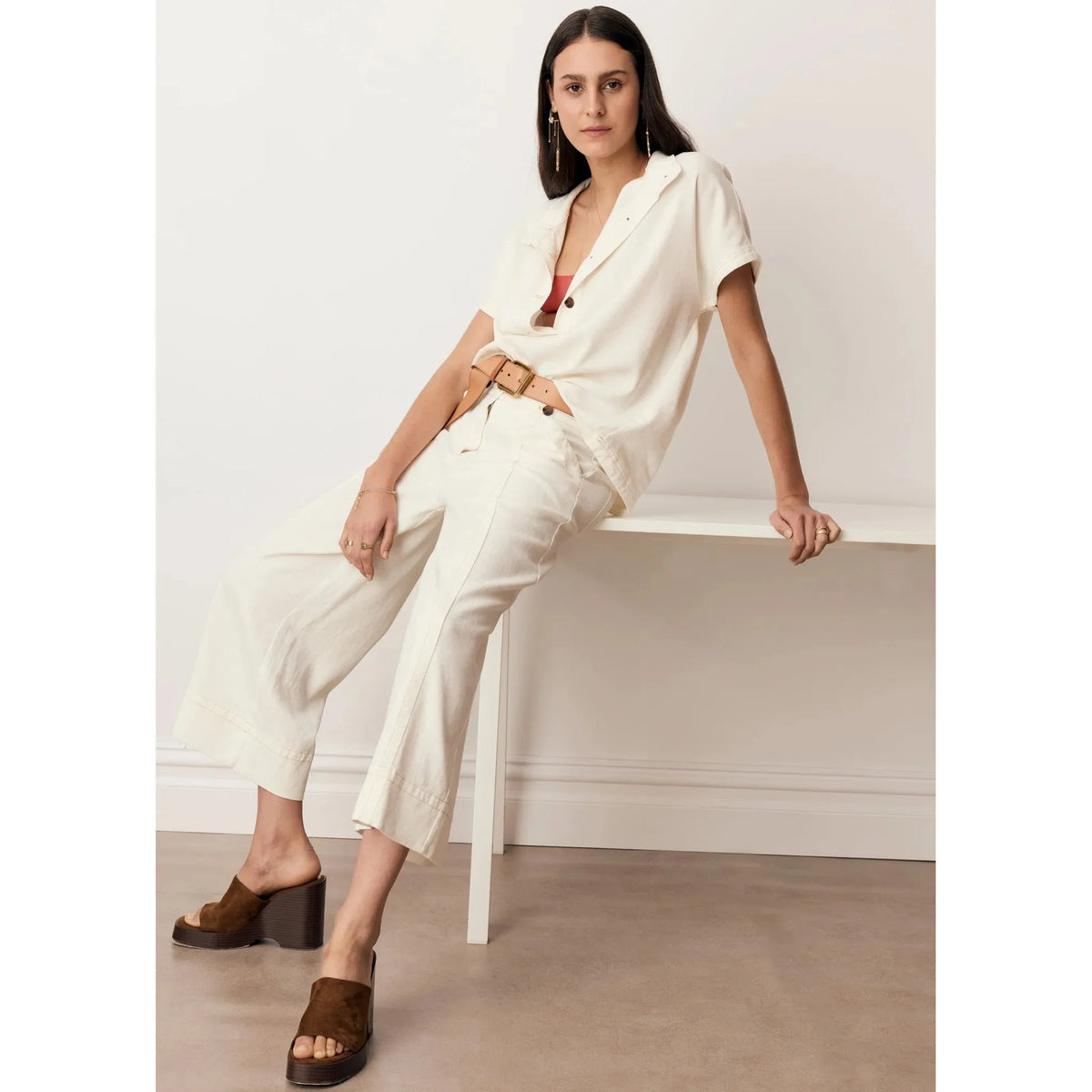 POL Anise Crop Pant - Chalk  POL Pisces Boutique