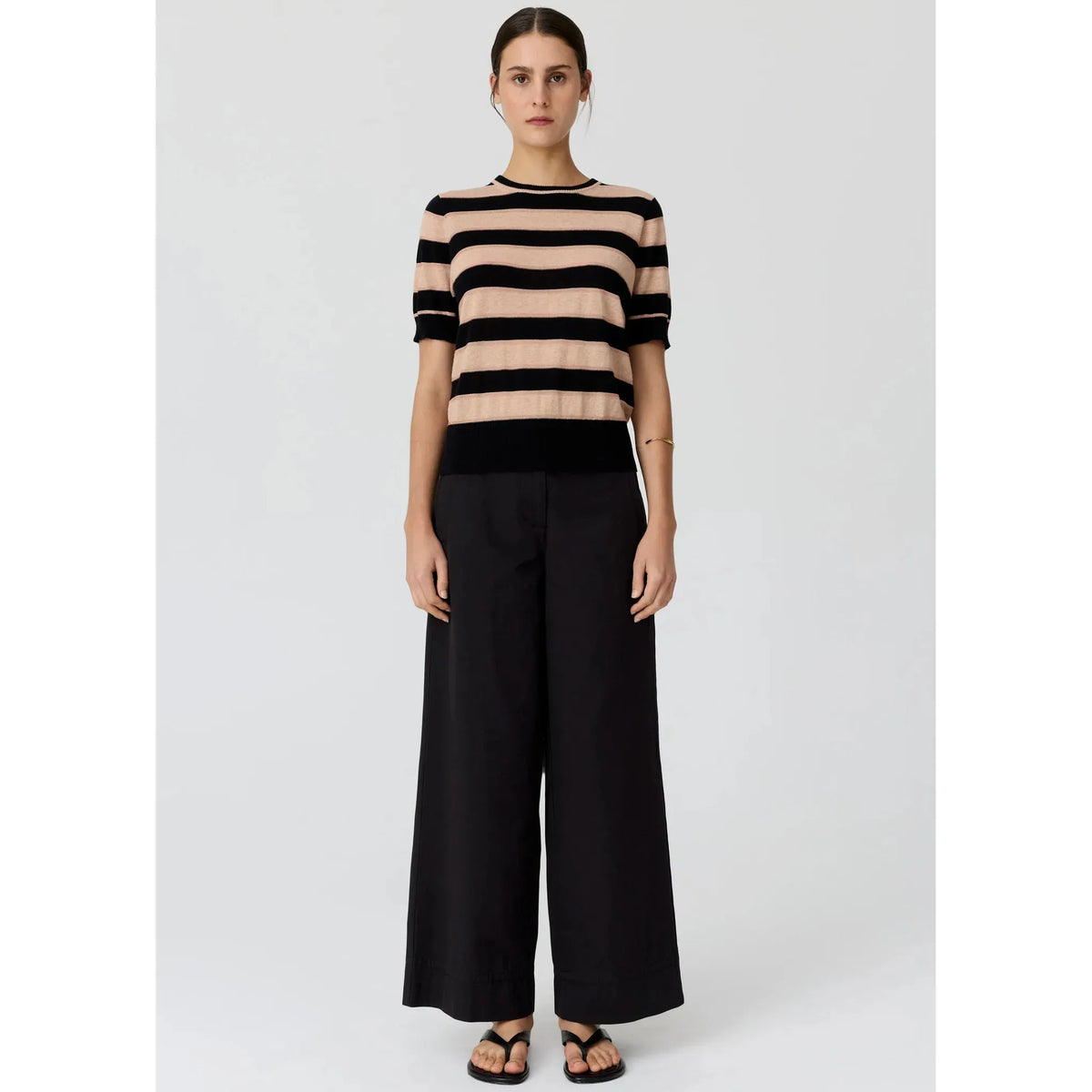 POL Darcey Stripe Tee - Black / Pink  POL Pisces Boutique