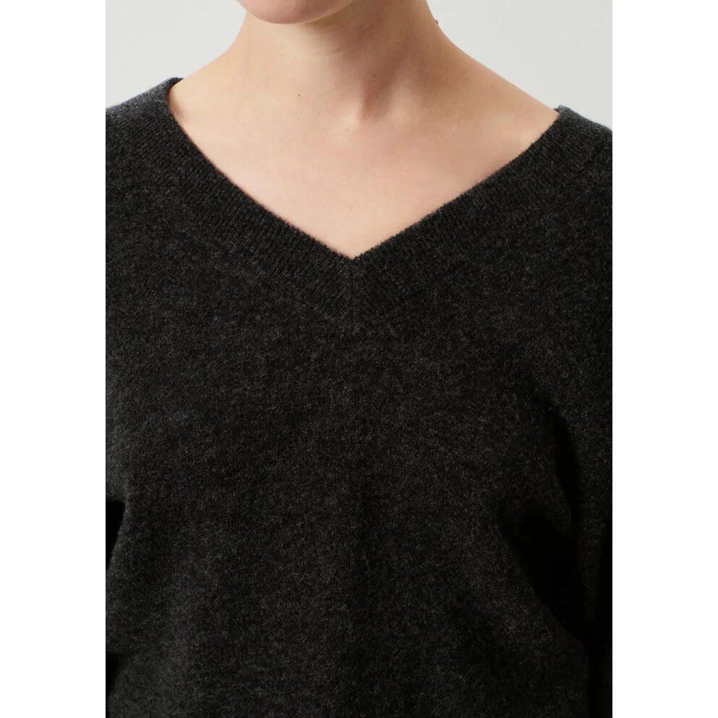 American Vintage Raxo V Neck Pullover - Coal Melange