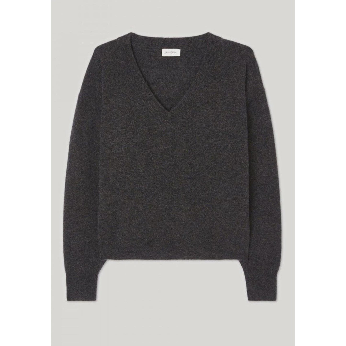 American Vintage Raxo V Neck Pullover - Coal Melange