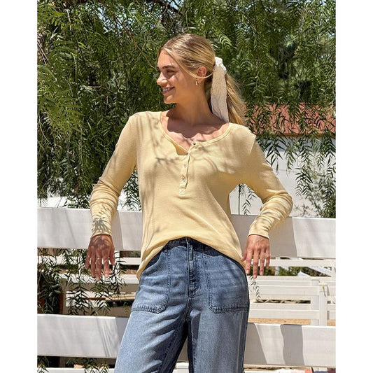 Splendid Thermal Forever Henley L/S Tee - Yellowstone  Splendid Pisces Boutique