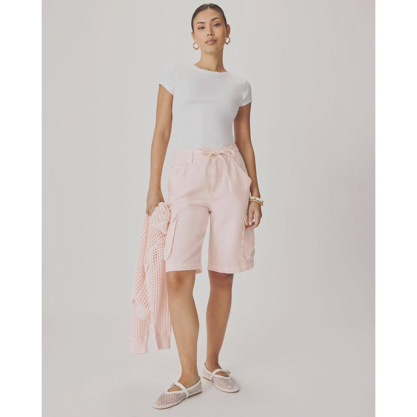 Splendid Lounge Denim Cargo Short Rose Petal  Splendid Pisces Boutique