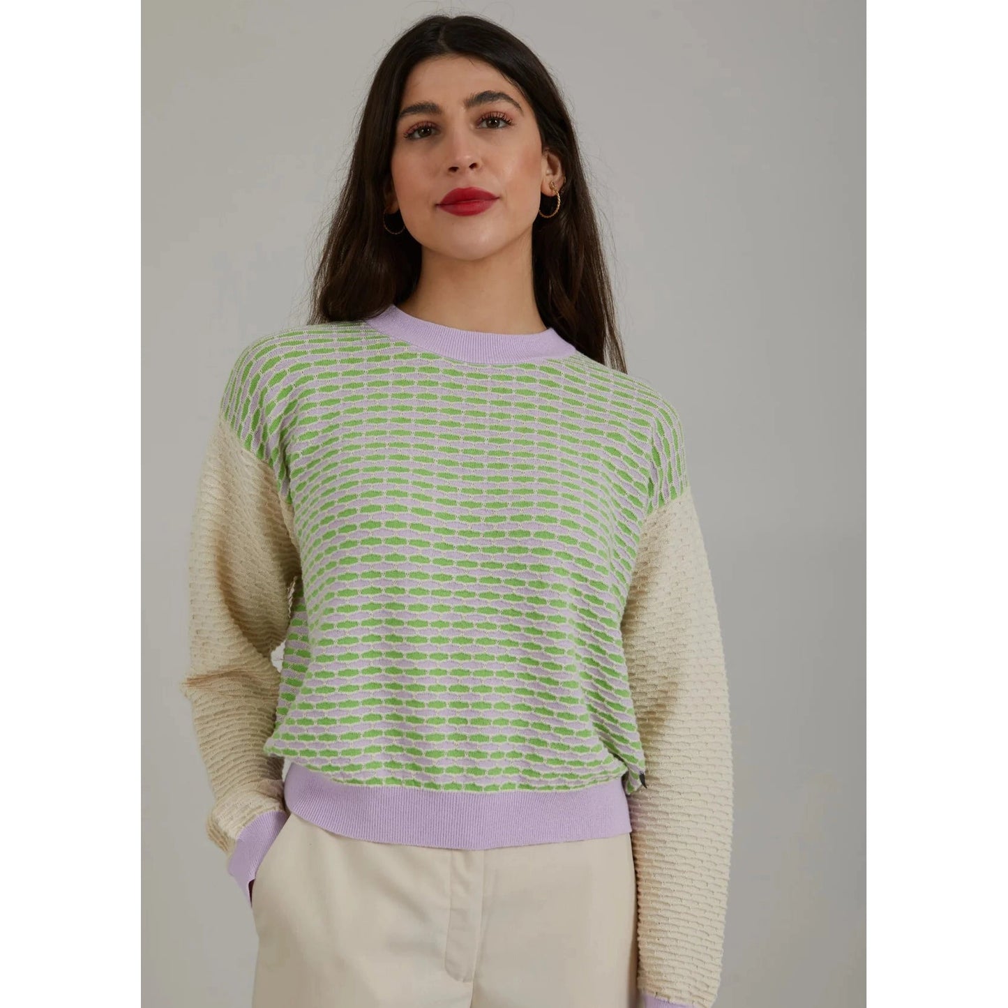 Coster Knit in Seawool - Green Lavender