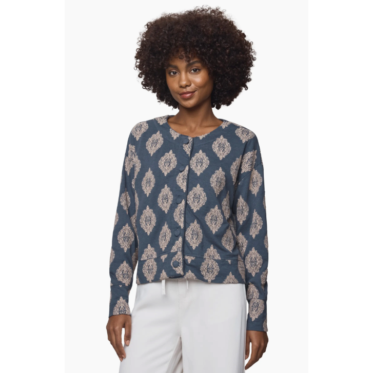 Splendid Blaire Cardigan - Ice Navy / Camel  Splendid Pisces Boutique
