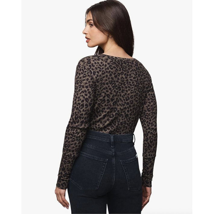 Splendid Leo Forever Henley L/S Tee - Leopard Print  Splendid Pisces Boutique