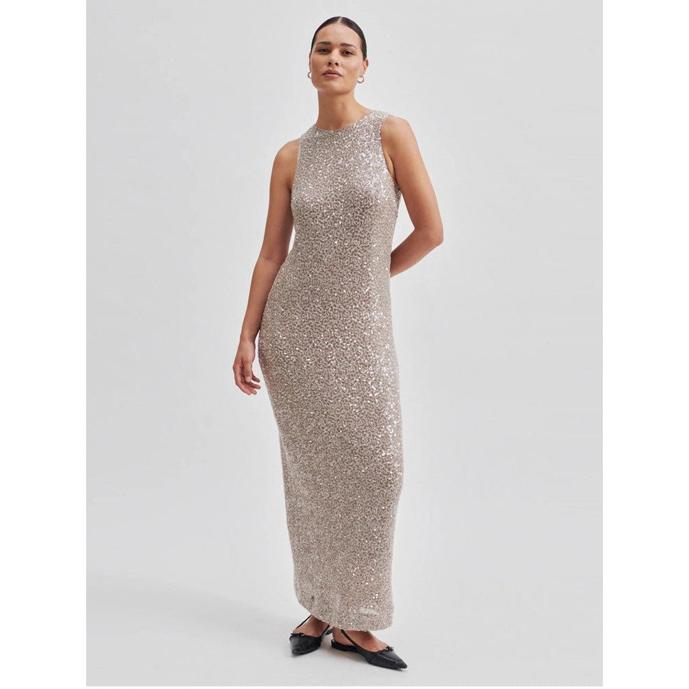 Second Female Dazzling Dress - Vintage Khaki
