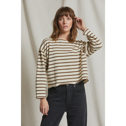 Perfect White Tee Taylor - Walnut Stripe