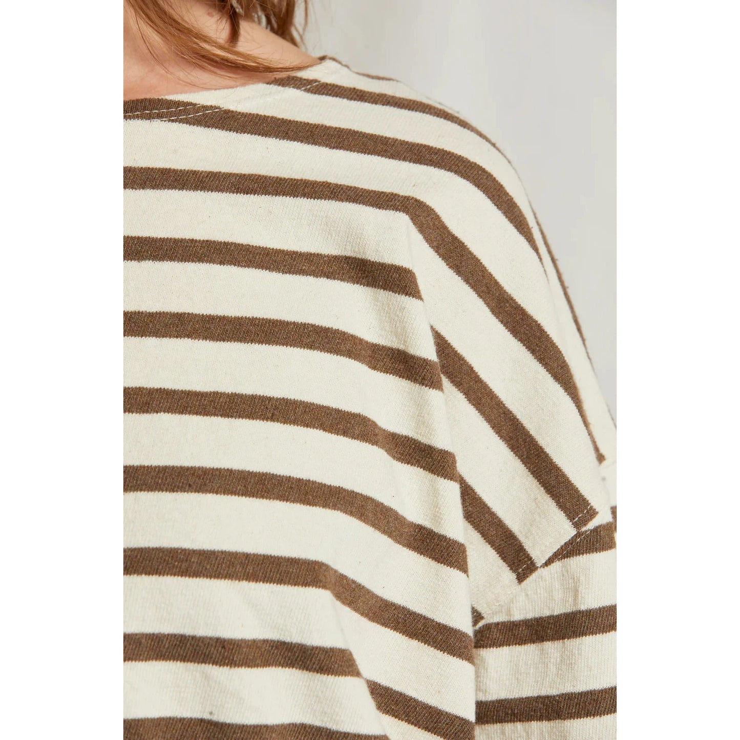 Perfect White Tee Taylor - Walnut Stripe