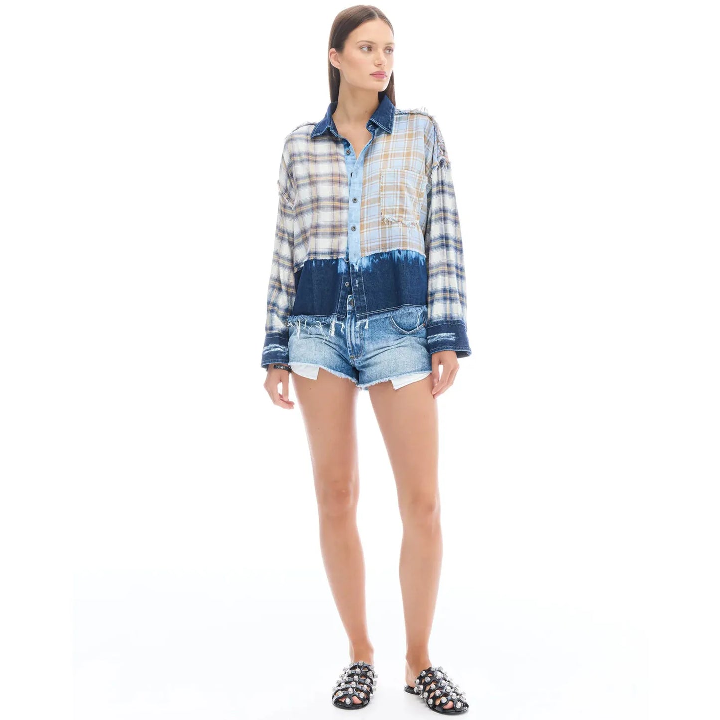 The Tales Denim and Flannel Shirt  The Tales Pisces Boutique