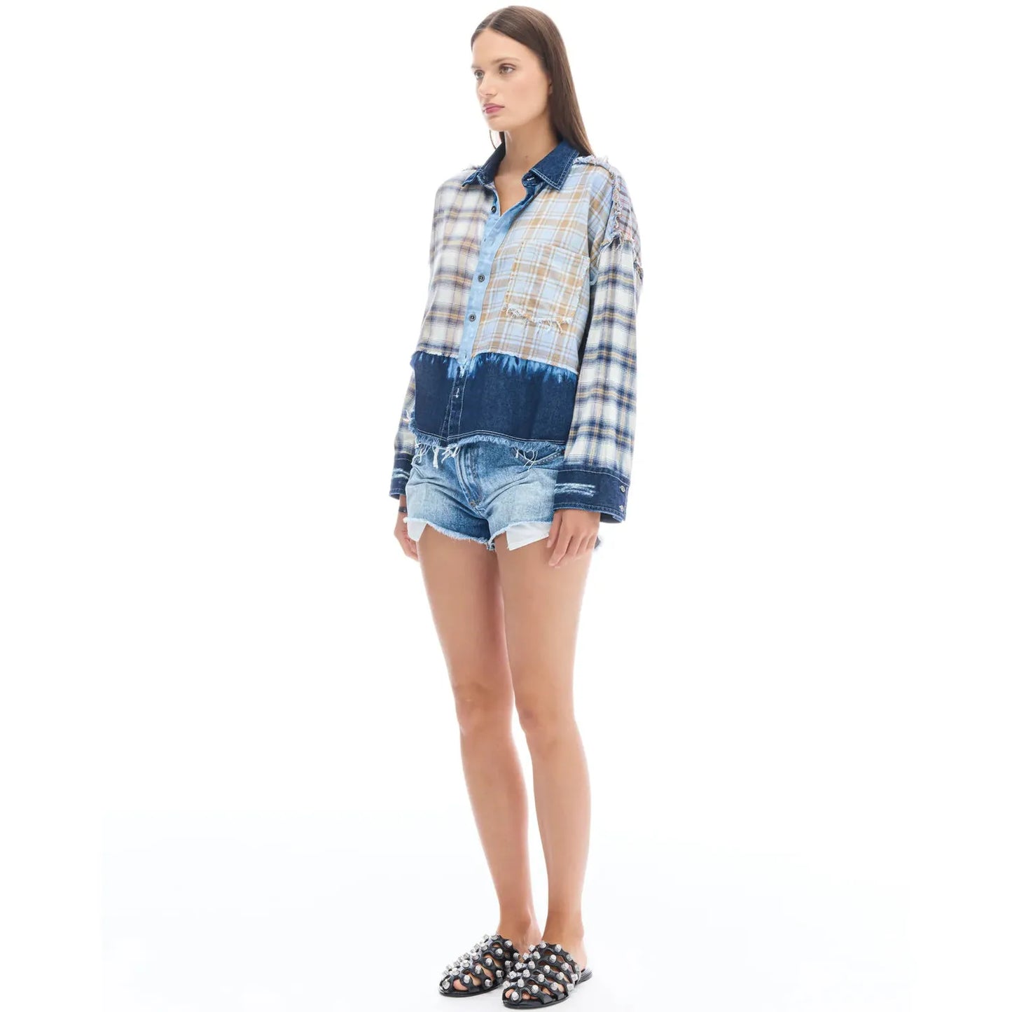 The Tales Denim and Flannel Shirt  The Tales Pisces Boutique