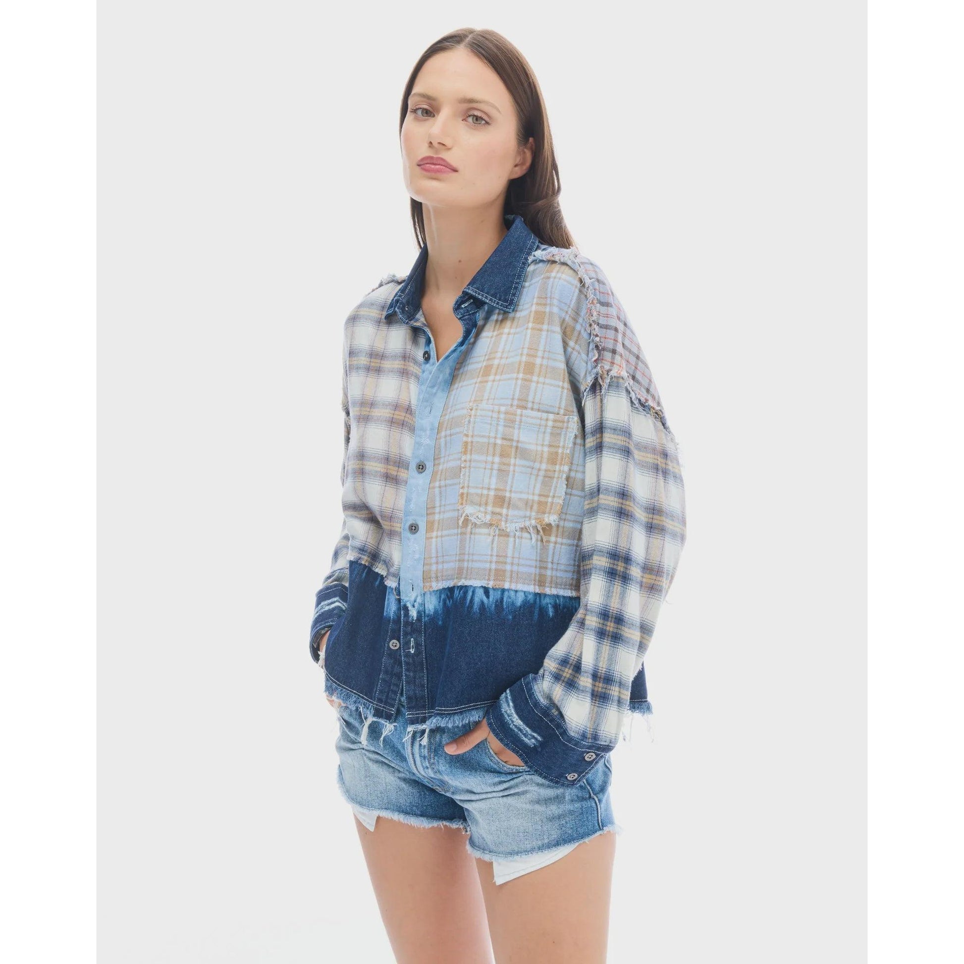 The Tales Denim and Flannel Shirt  The Tales Pisces Boutique