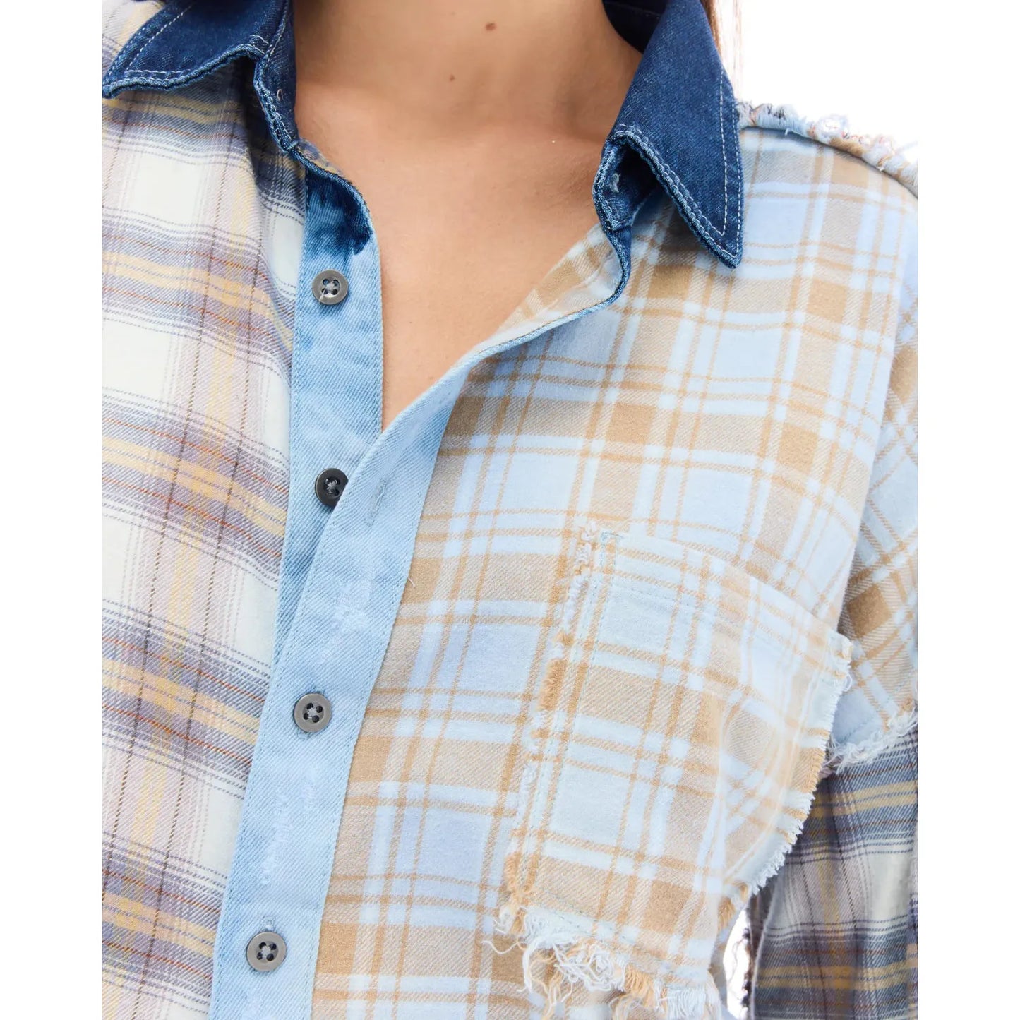 The Tales Denim and Flannel Shirt  The Tales Pisces Boutique