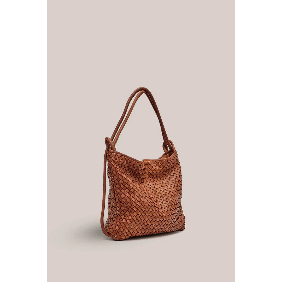 Vestirsi Woven Bella Tan 2 in 1 Convertible Backpack Tote