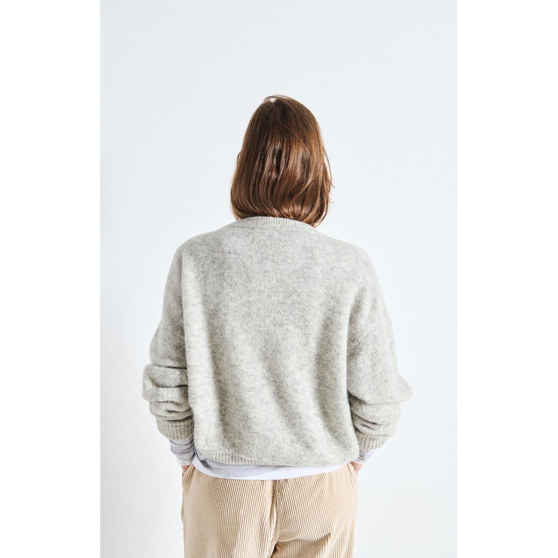 American Vintage Vito Pullover - Light Grey melange  American Vintage Pisces Boutique