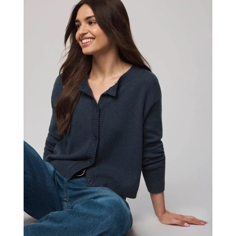 Splendid Amber Crop Cardigan - Ice Navy  Splendid Pisces Boutique