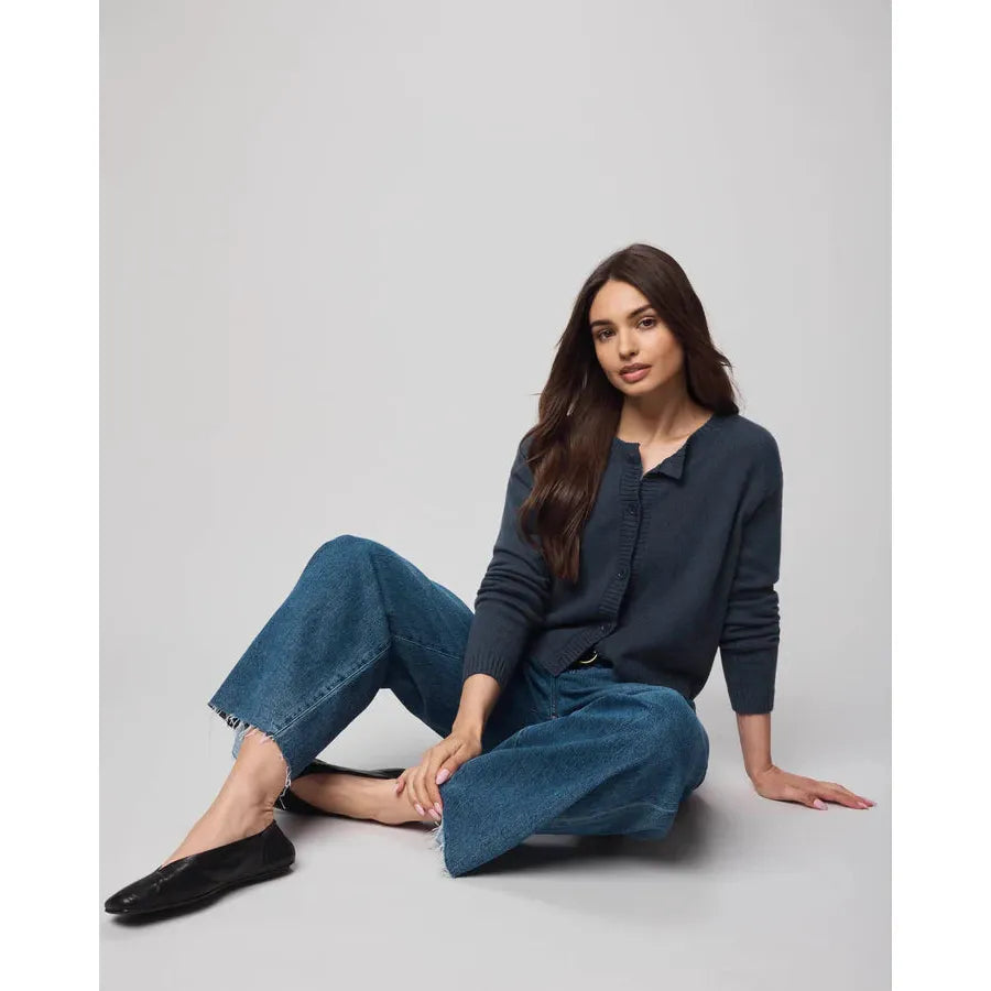 Splendid Amber Crop Cardigan - Ice Navy  Splendid Pisces Boutique