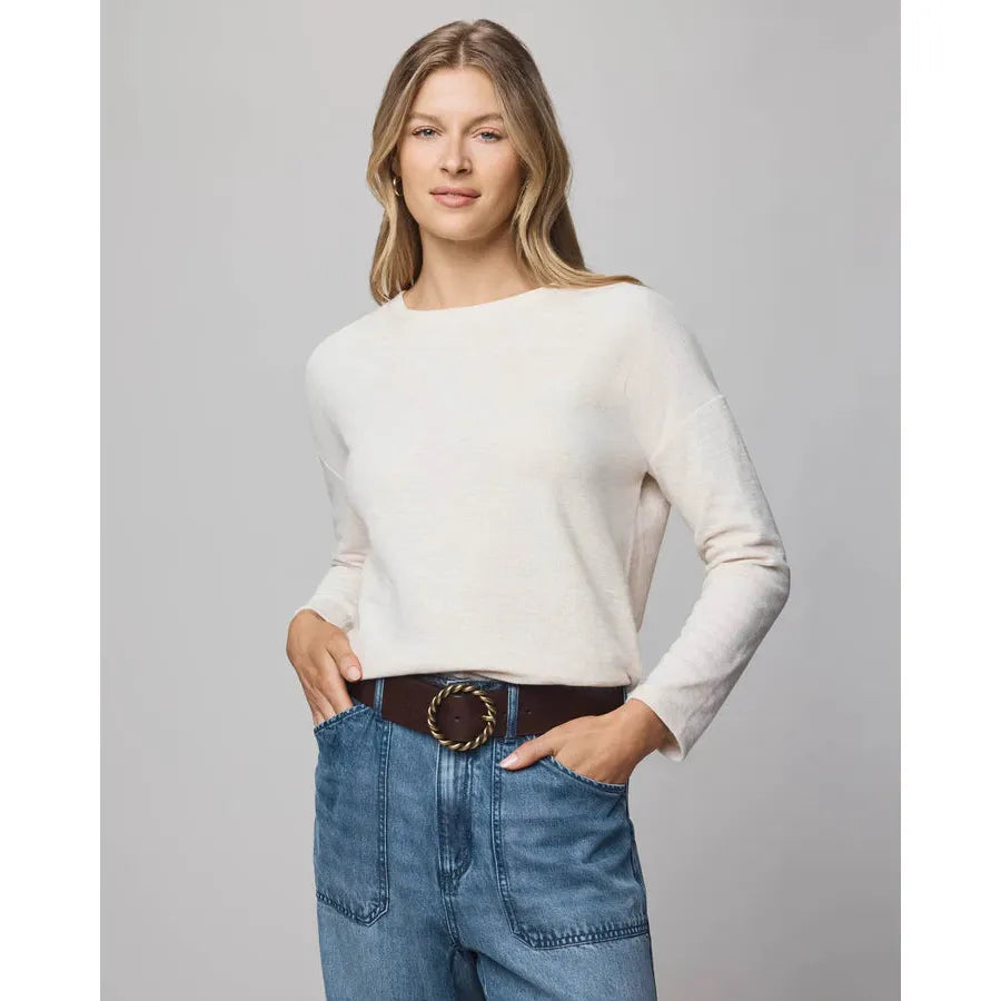 Splendid Callista Long Sleeve Tee - Pale Oak Heather  Splendid Pisces Boutique