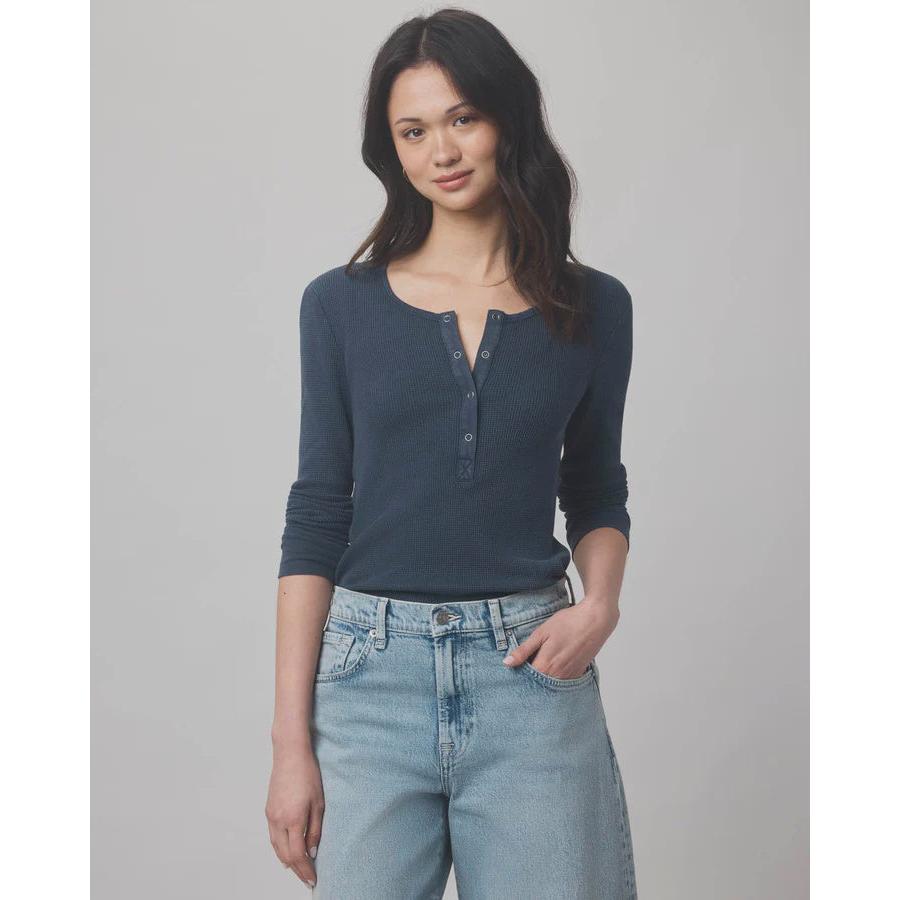 Splendid Thermal Forever Henley L/S Tee - Ice Navy  Splendid Pisces Boutique