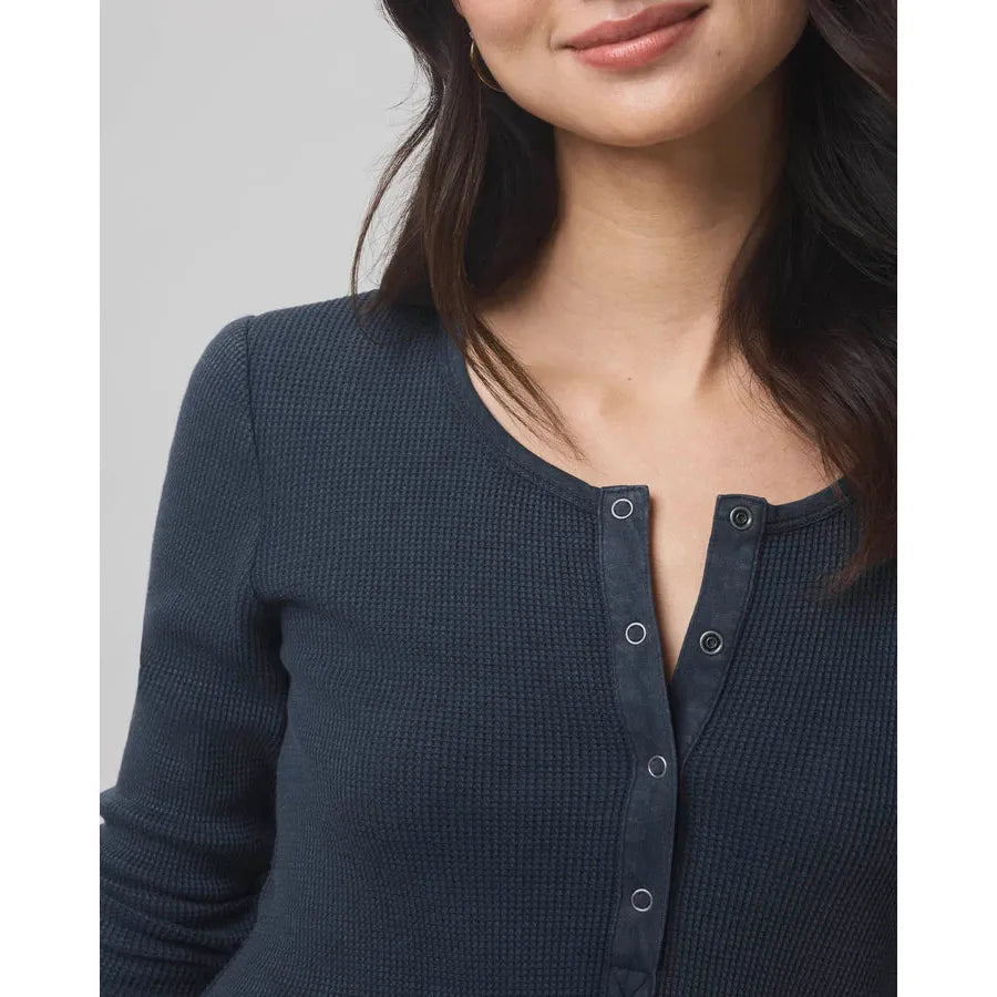 Splendid Thermal Forever Henley L/S Tee - Ice Navy  Splendid Pisces Boutique