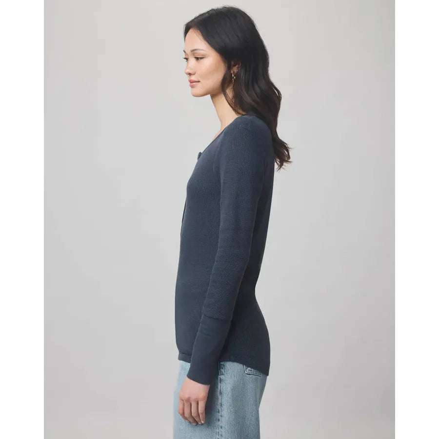 Splendid Thermal Forever Henley L/S Tee - Ice Navy  Splendid Pisces Boutique