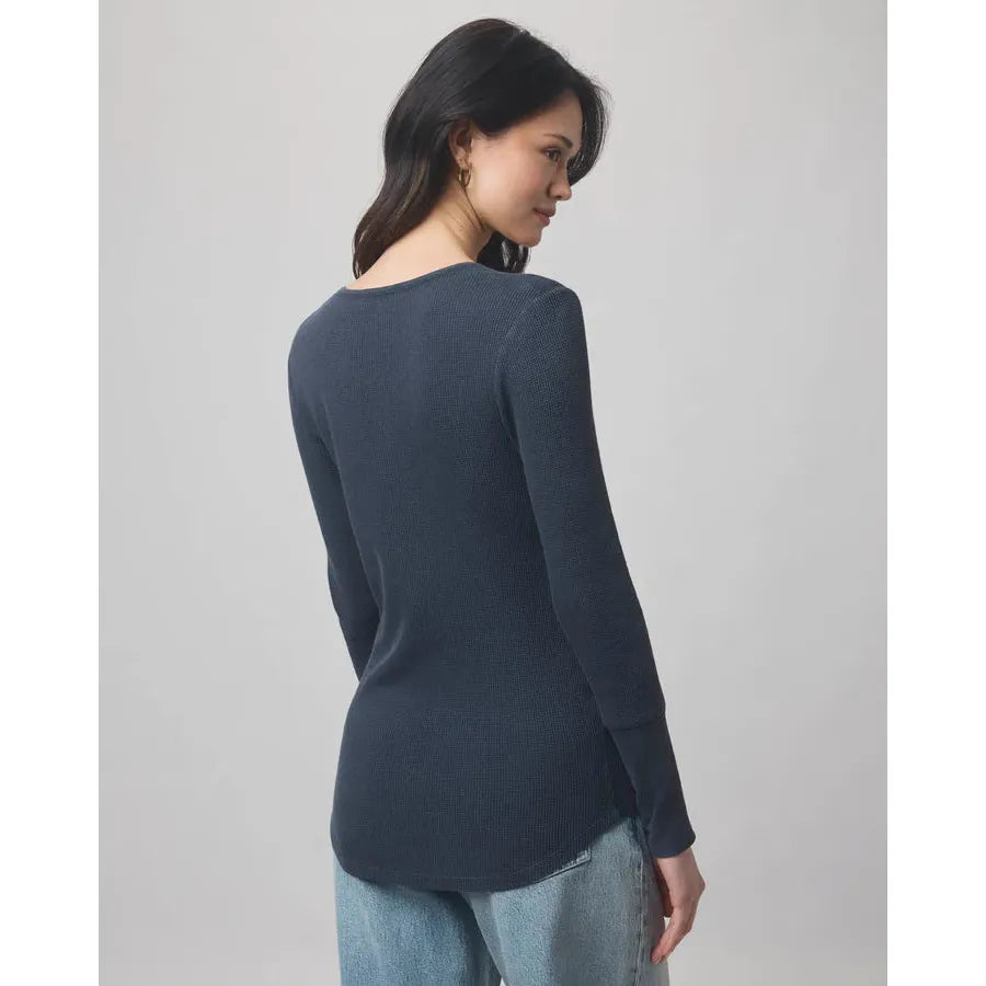 Splendid Thermal Forever Henley L/S Tee - Ice Navy  Splendid Pisces Boutique