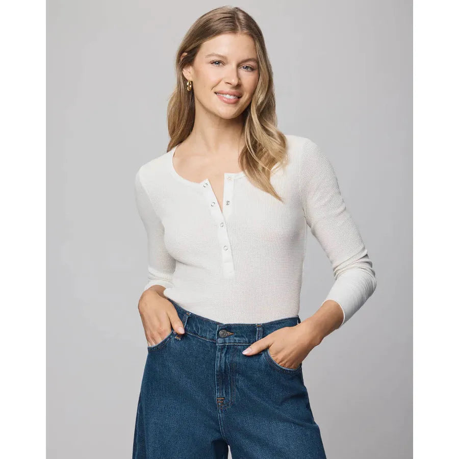 Splendid Thermal Forever Henley L/S Tee - Pale Oak Heather  Splendid Pisces Boutique