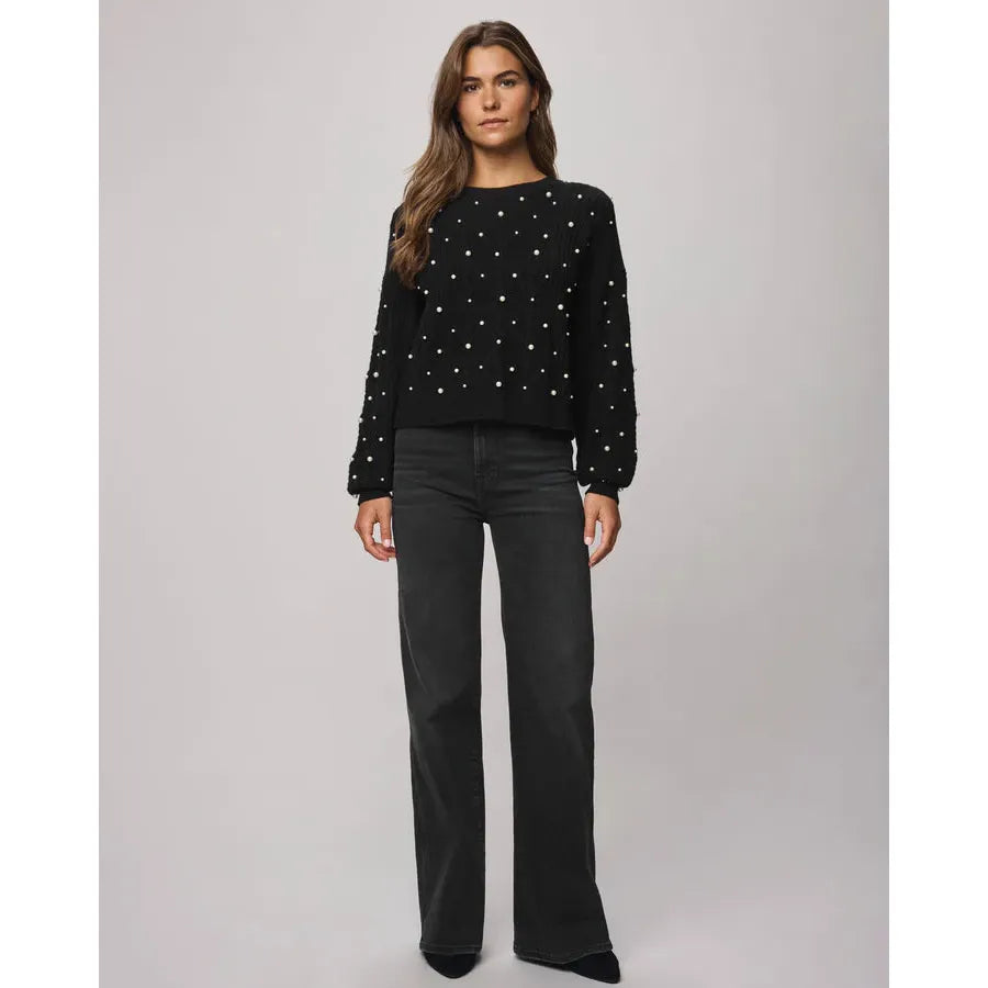 Splendid Demi Pearl Sweater - Black  Splendid Pisces Boutique