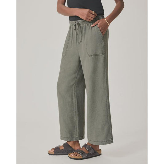 Splendid Angie Crop Wide Leg - Soft Vintage Olive Branch