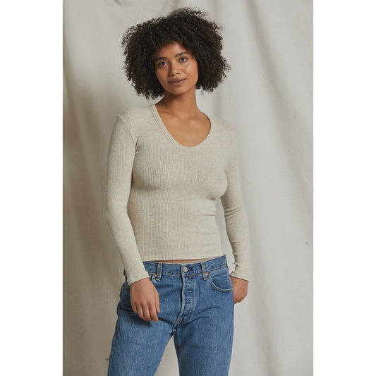 Perfect White Tee Whitney Sweater - Heather Oatmeal