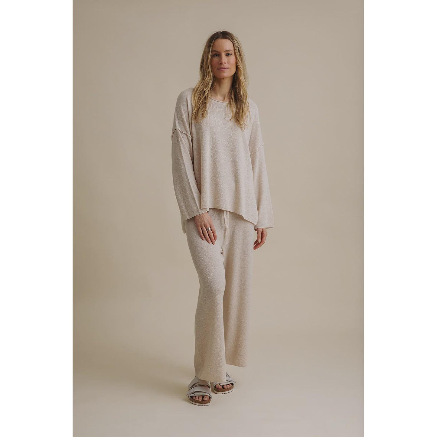 Talamaya Winter Retreat Merino Cotton Pullover - Nougat