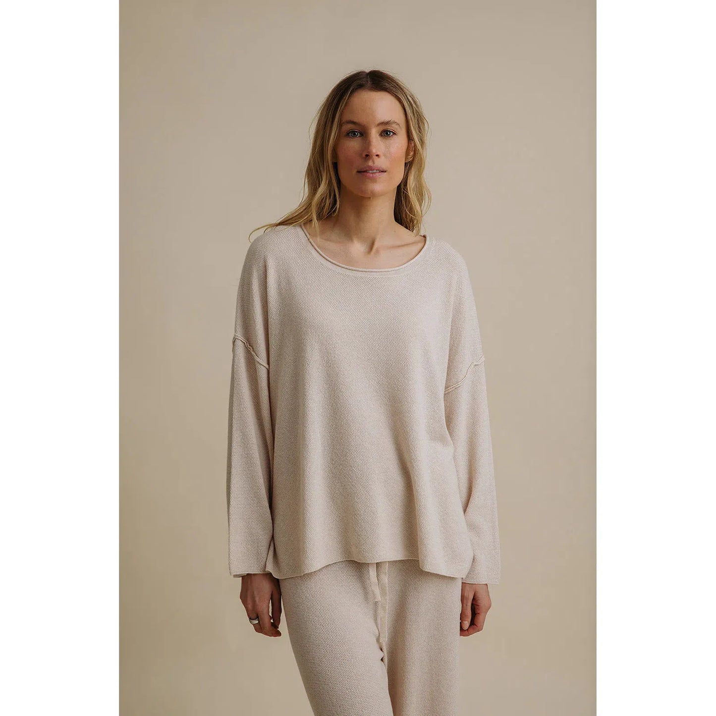 Talamaya Winter Retreat Merino Cotton Pullover - Nougat