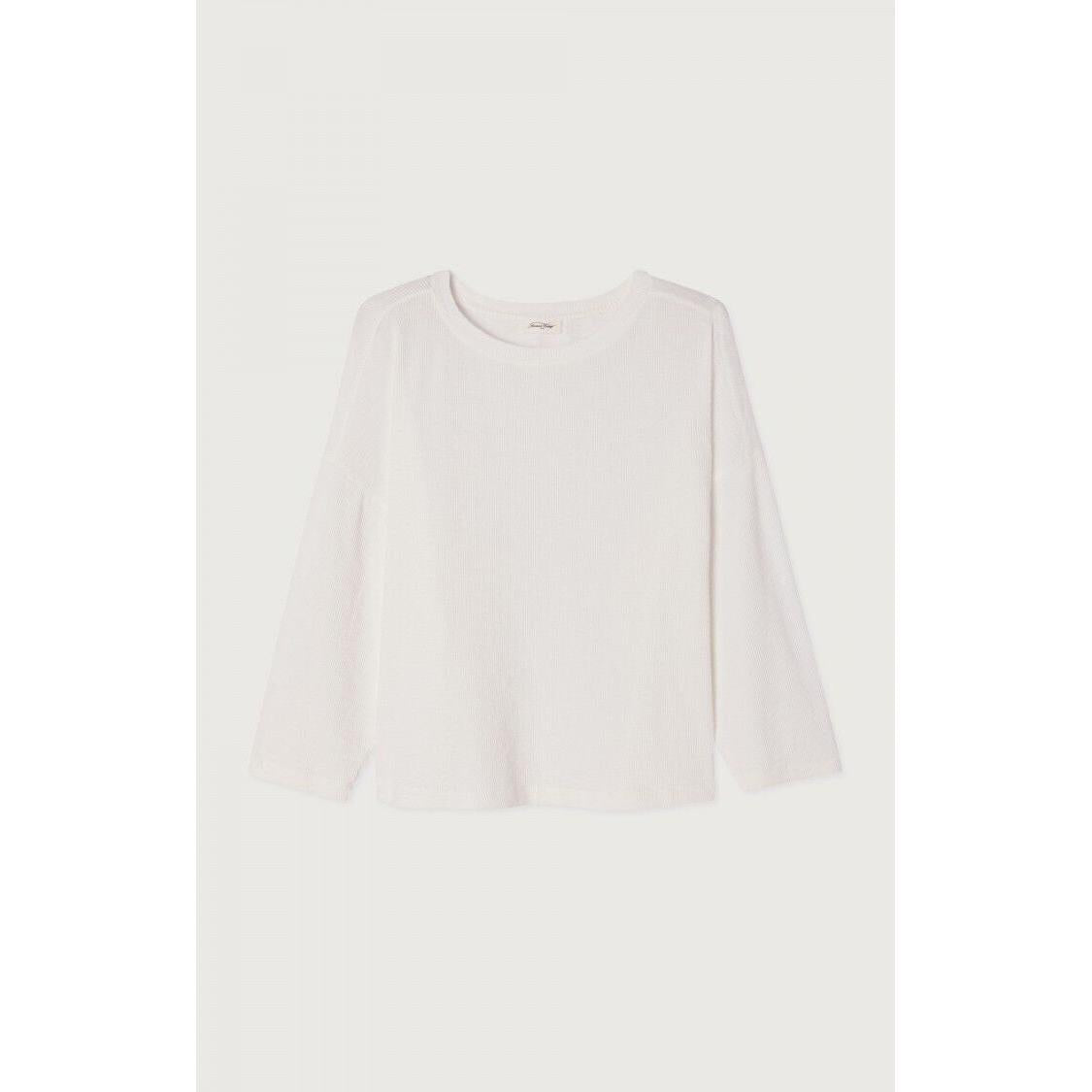 American Vintage YRU02A L/S Tee - White  American Vintage Pisces Boutique