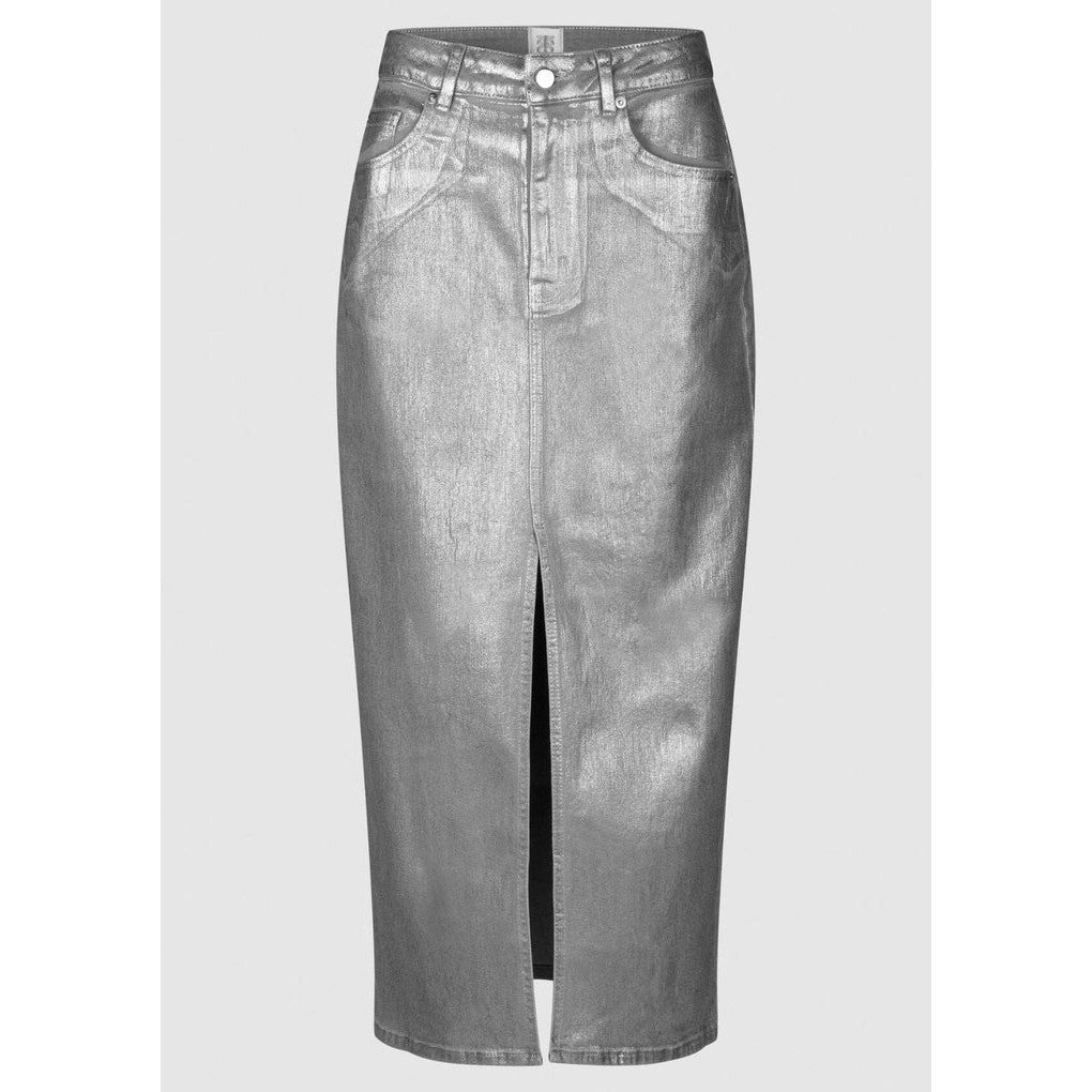 Second Female Aspect Metallic Skirt - Silver