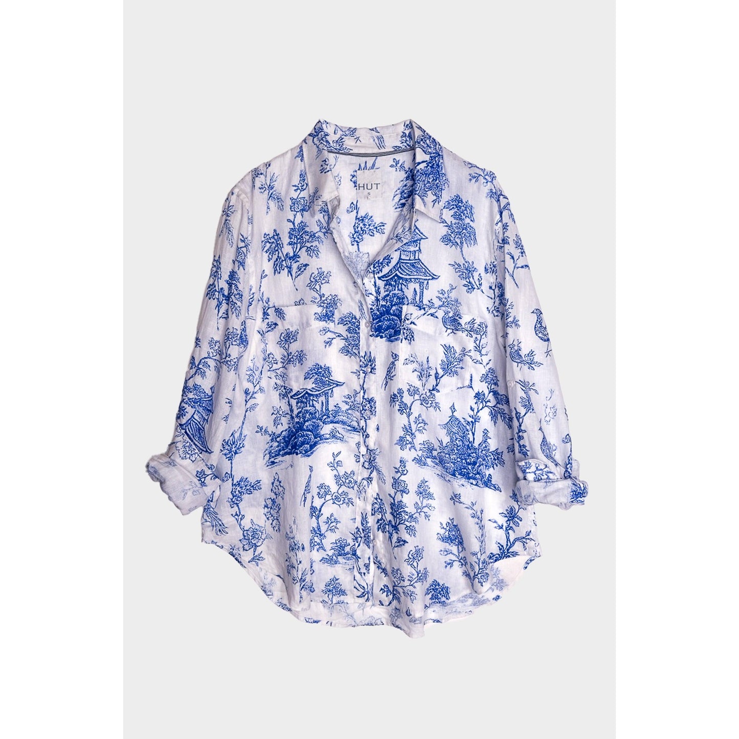 Hut Clothing Boyfriend Linen Shirt - Chinoiserie  Hut Clothing Pisces Boutique