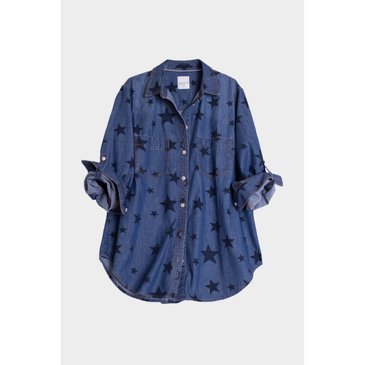 Hut Starry Denim Shirt  Hut Clothing Pisces Boutique
