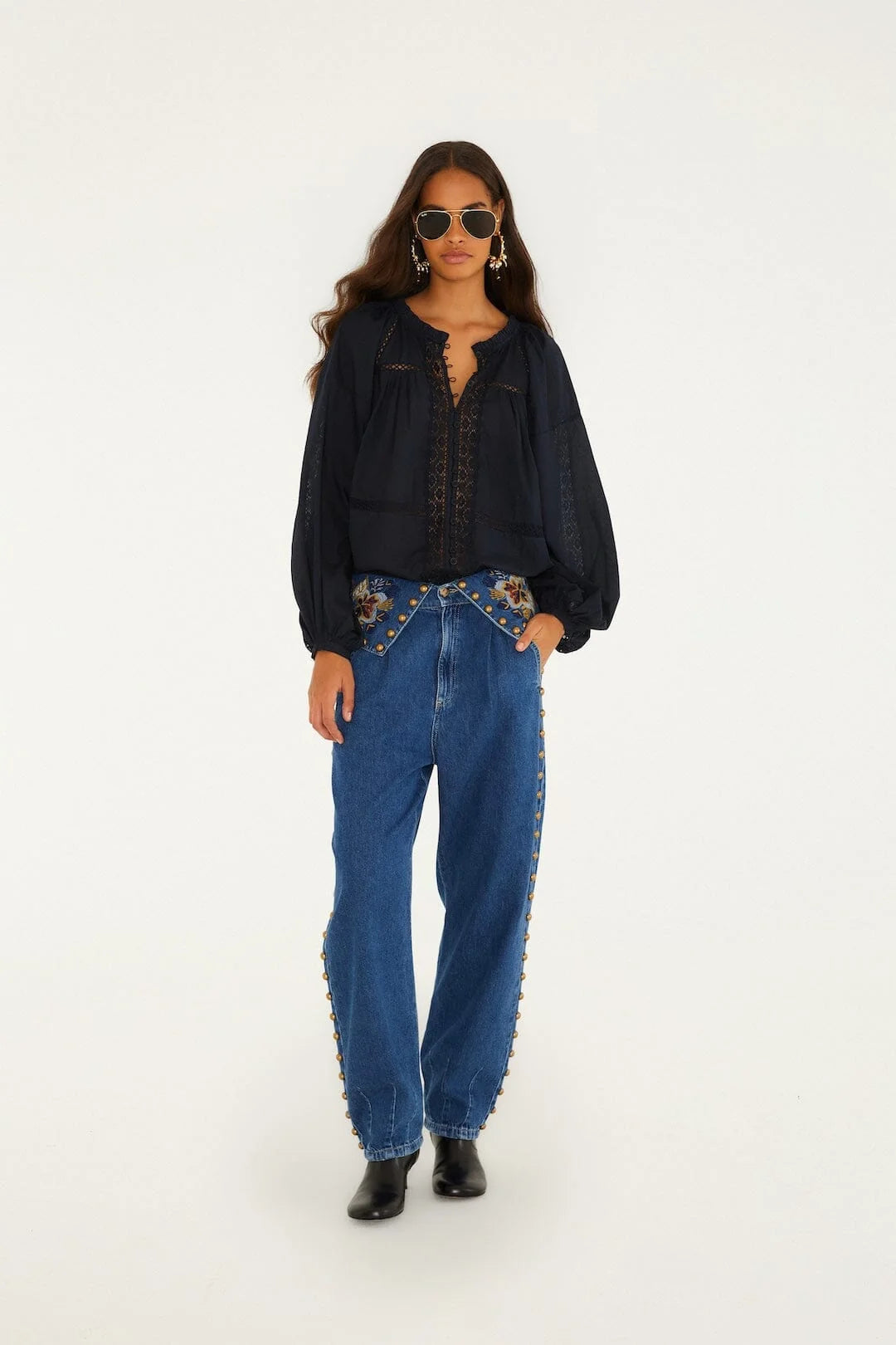 Farm Rio Ballon Jean - Gold / Blue