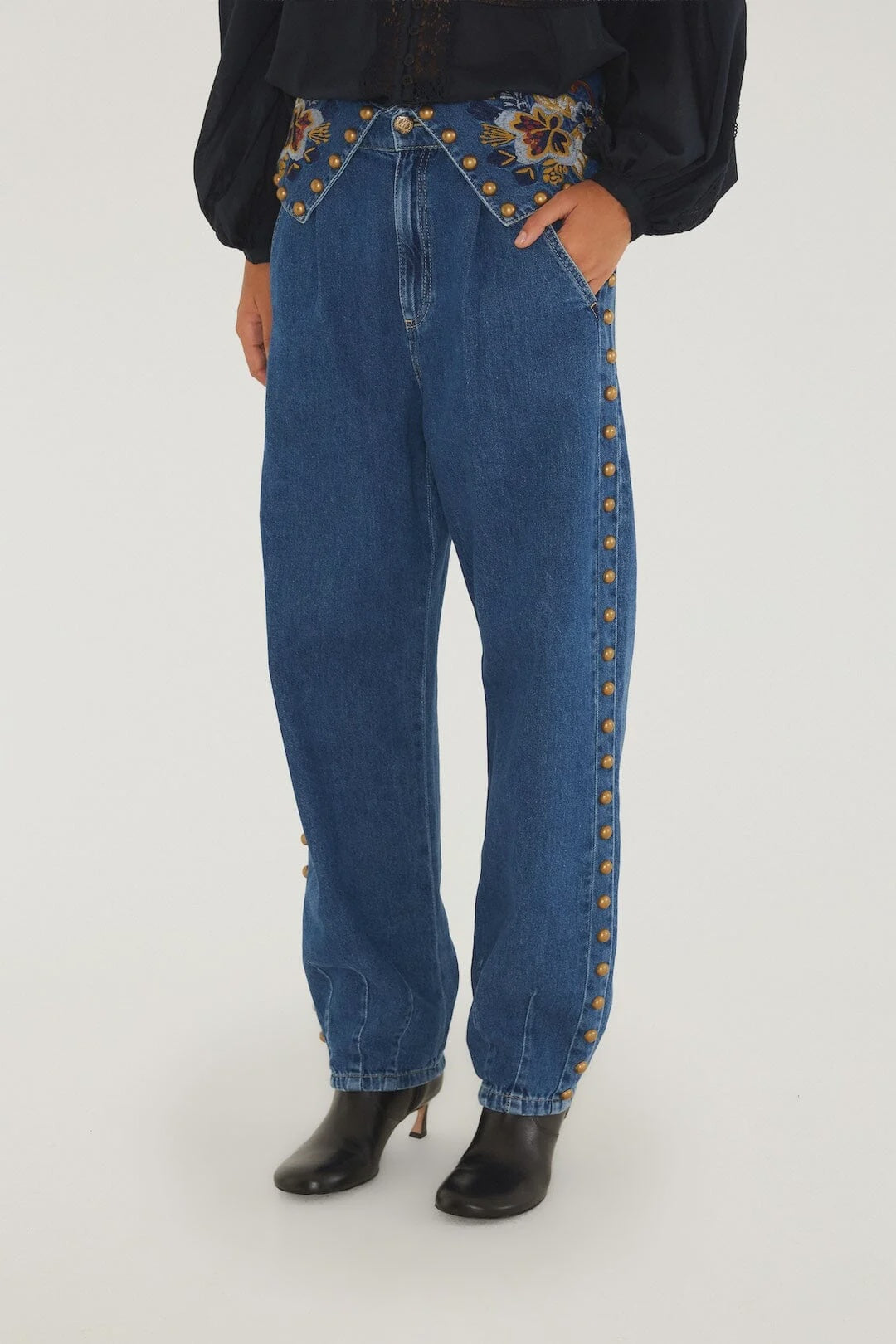 Farm Rio Ballon Jean - Gold / Blue
