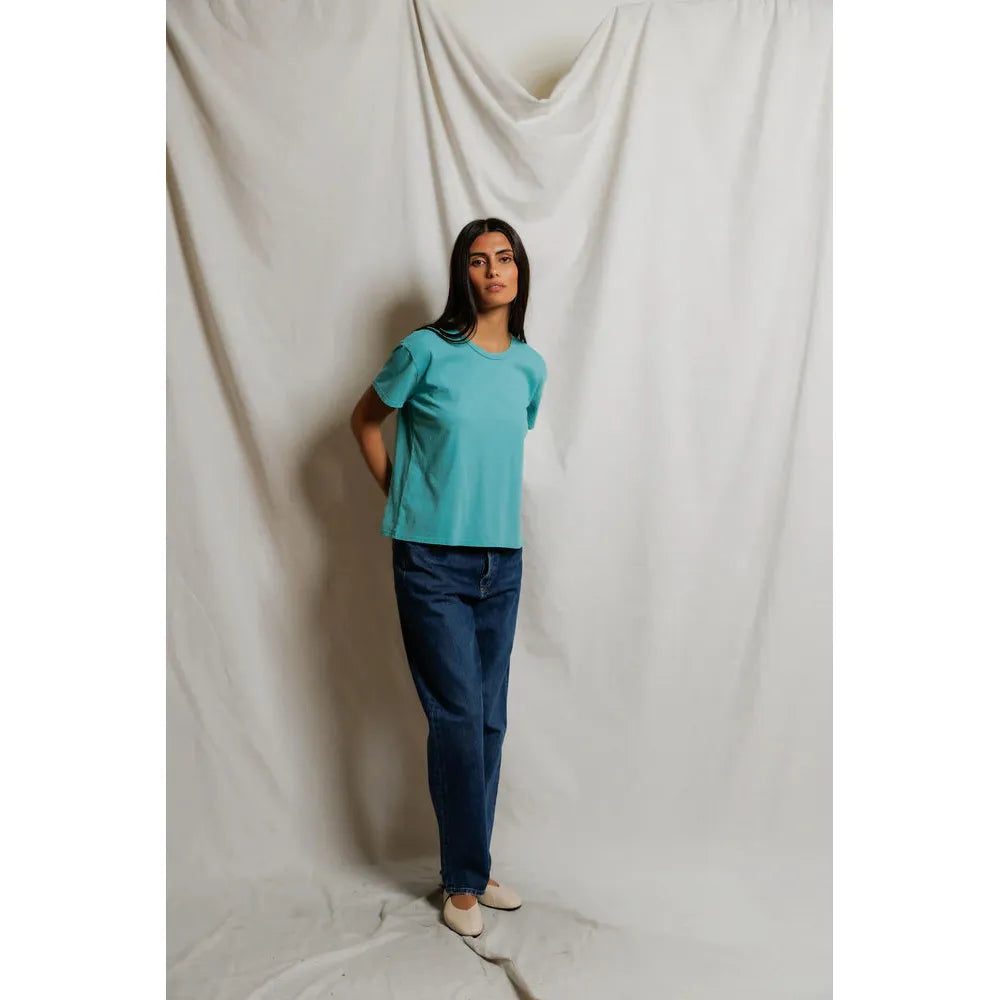 Perfect White Tee Harley Boxy Crew - Teal Blue  Perfect White Tee Pisces Boutique