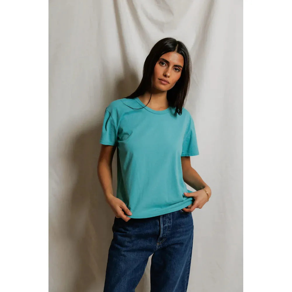 Perfect White Tee Harley Boxy Crew - Teal Blue  Perfect White Tee Pisces Boutique