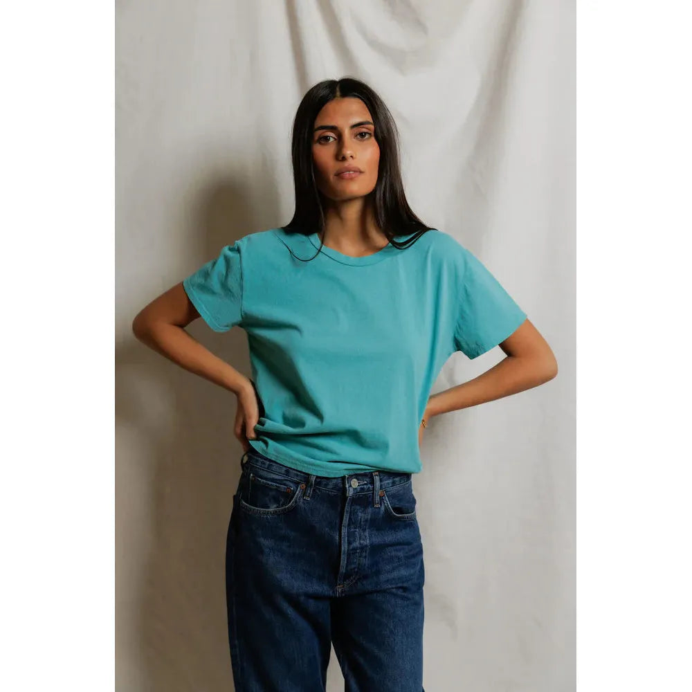 Perfect White Tee Harley Boxy Crew - Teal Blue  Perfect White Tee Pisces Boutique
