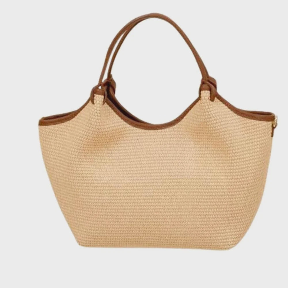 Maison Fanli Hector Raffia Bag Petit - Brown