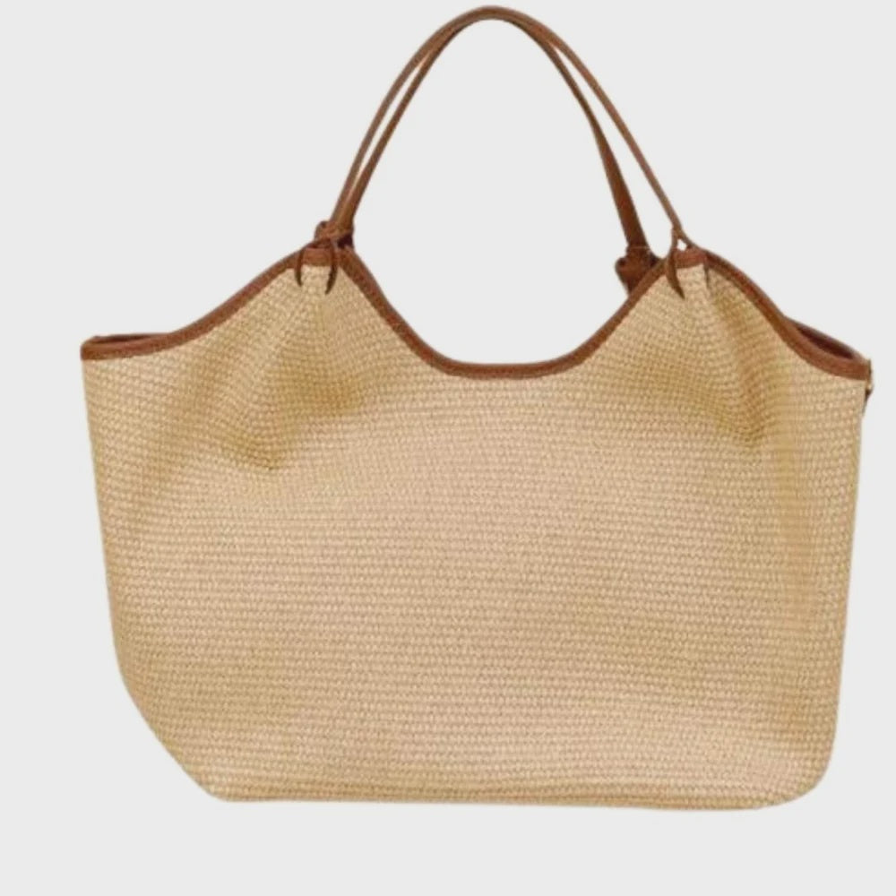 Maison Fanli Hector Raffia Bag Large - Brown