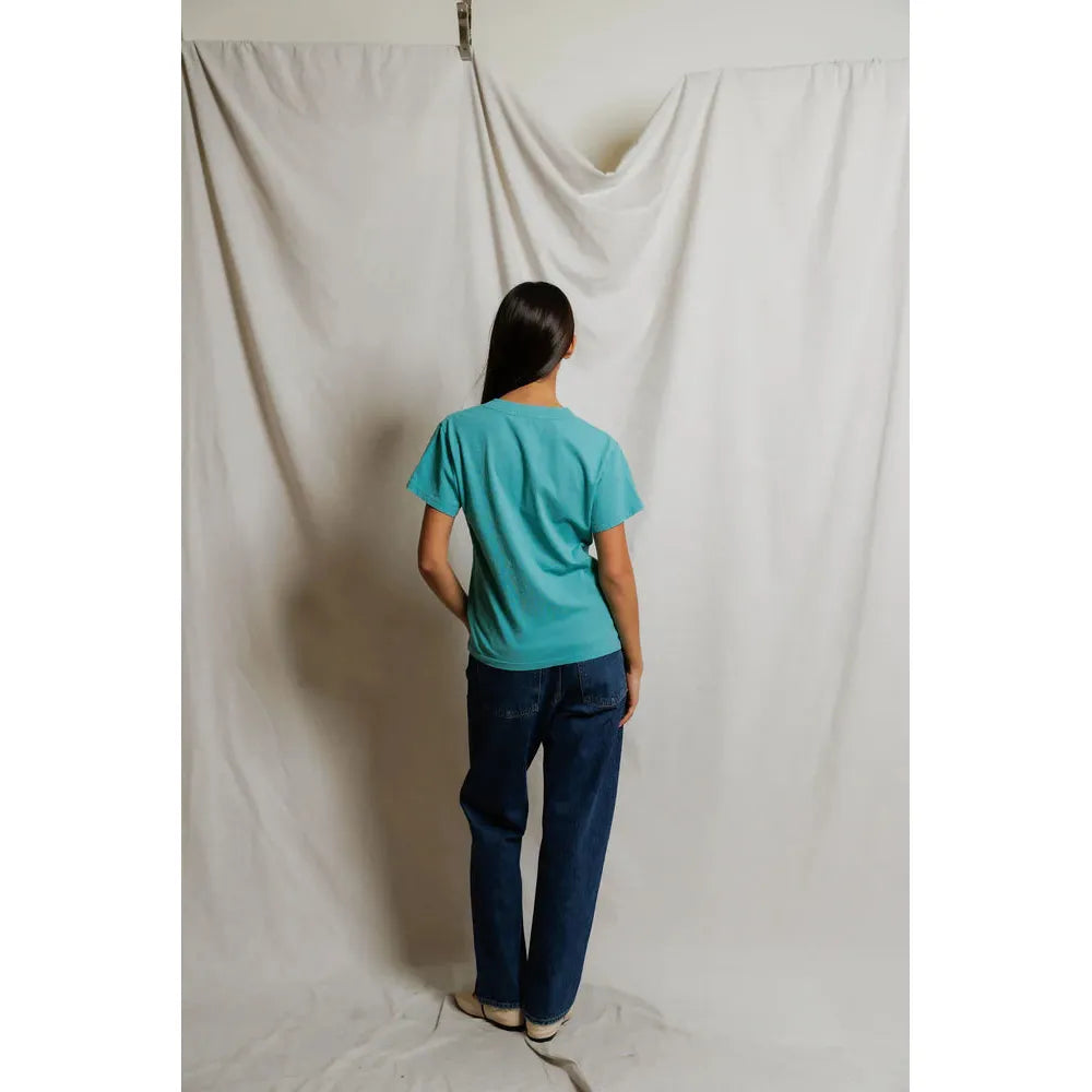 Perfect White Tee  Hendrix Boxy V - Teal Blue  Perfect White Tee Pisces Boutique