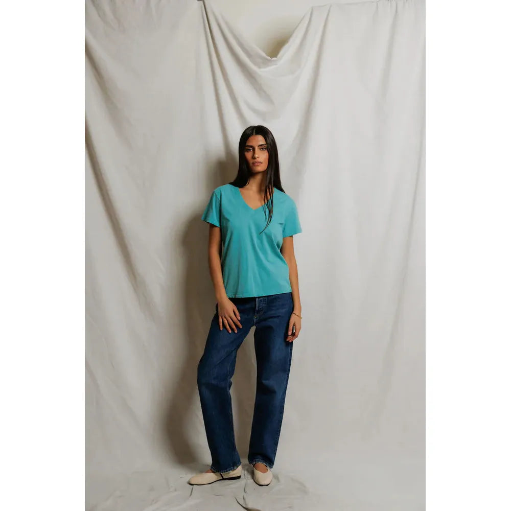 Perfect White Tee  Hendrix Boxy V - Teal Blue  Perfect White Tee Pisces Boutique