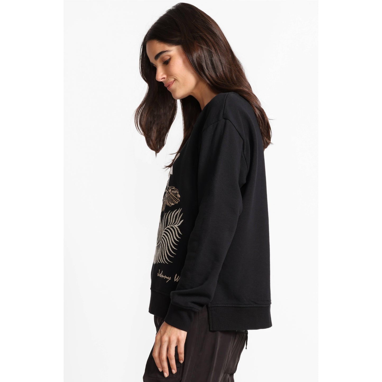 Johnny Was Pajaro Sweatshirt - Black  Johnny Was Pisces Boutique